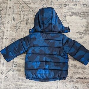 Blue Camouflage Puffer Jacket